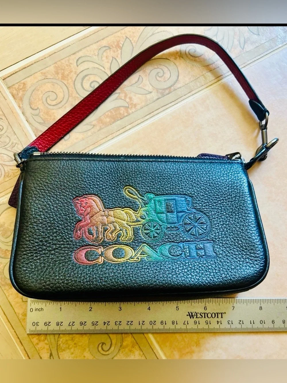 Coach Nolita 19 Horse & Carriage mini shoulder bag Pebbled Leather - like NEW